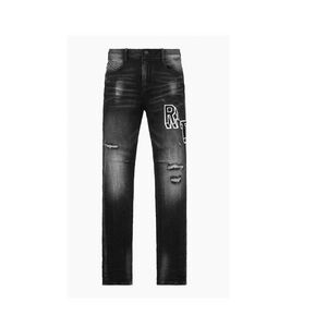 RtA Black Skinny Jeans with Distressed Details. 98% Cotton & 2% Spandex.